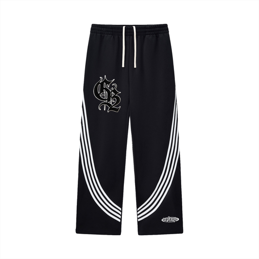 Curved Stripe Straight Sweatpants